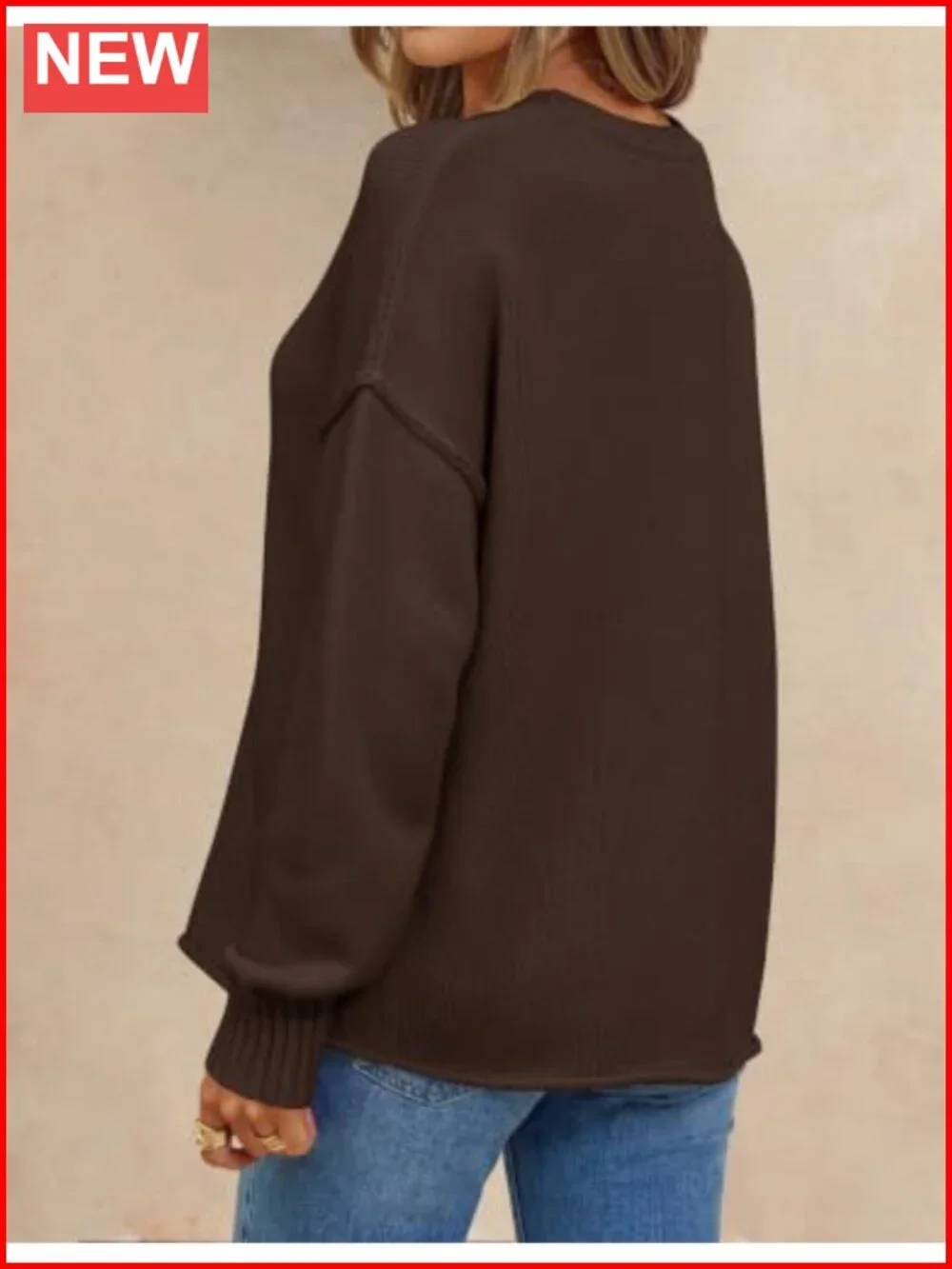 Womens Oversized Chunky Crewneck Long Sleeve Pullover Sweater Fall Winter